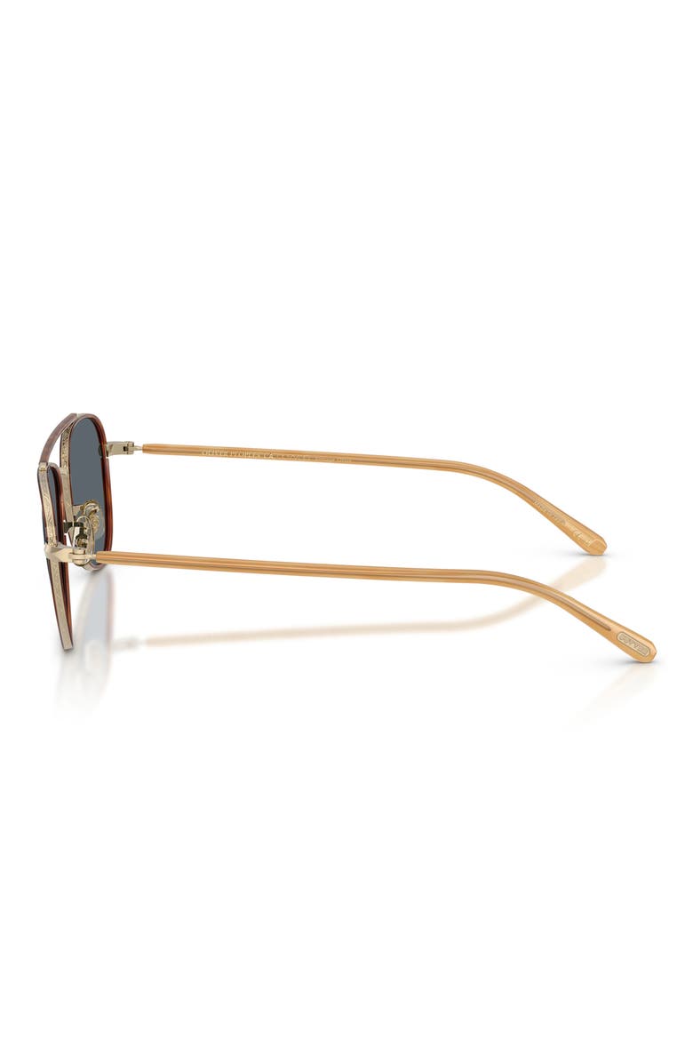 52mm Sacoye Pilot Sunglasses, Alternate, color, GOLD/ AMBER / BLUE