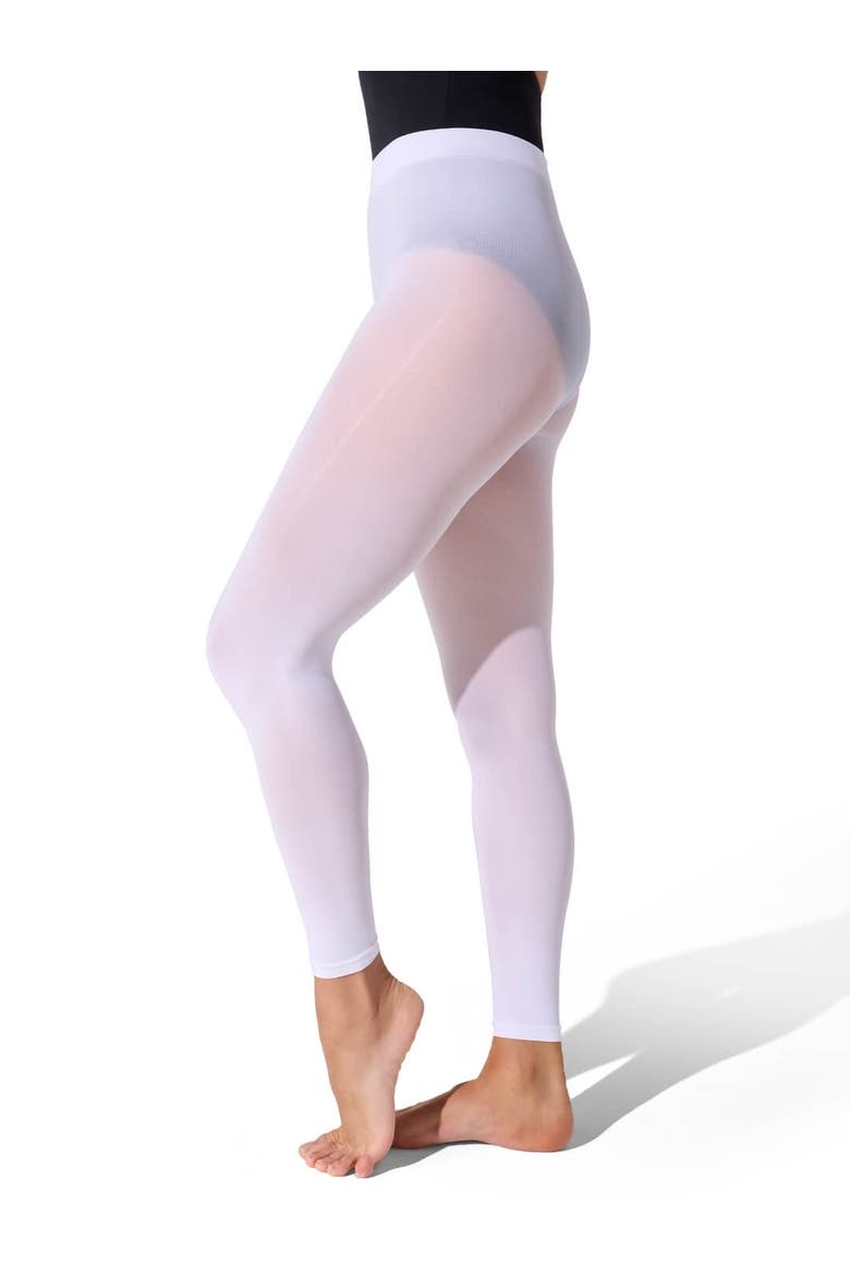 Ultra Soft Footless Tight w Self Knit Waist Band, Main, color, white