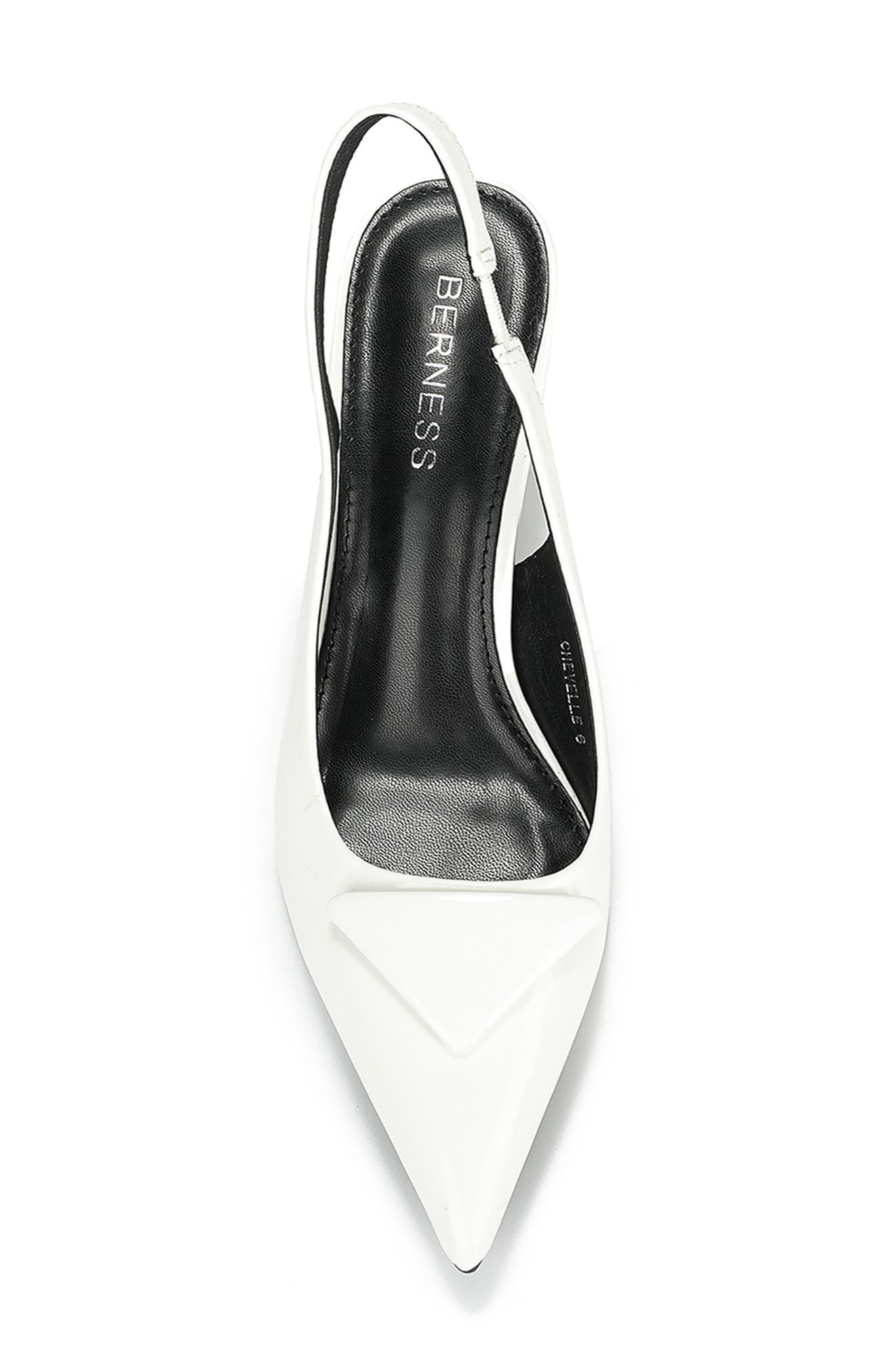 BERNESS Chevelle Pointed Toe Slingback Pump, Alternate, color, White