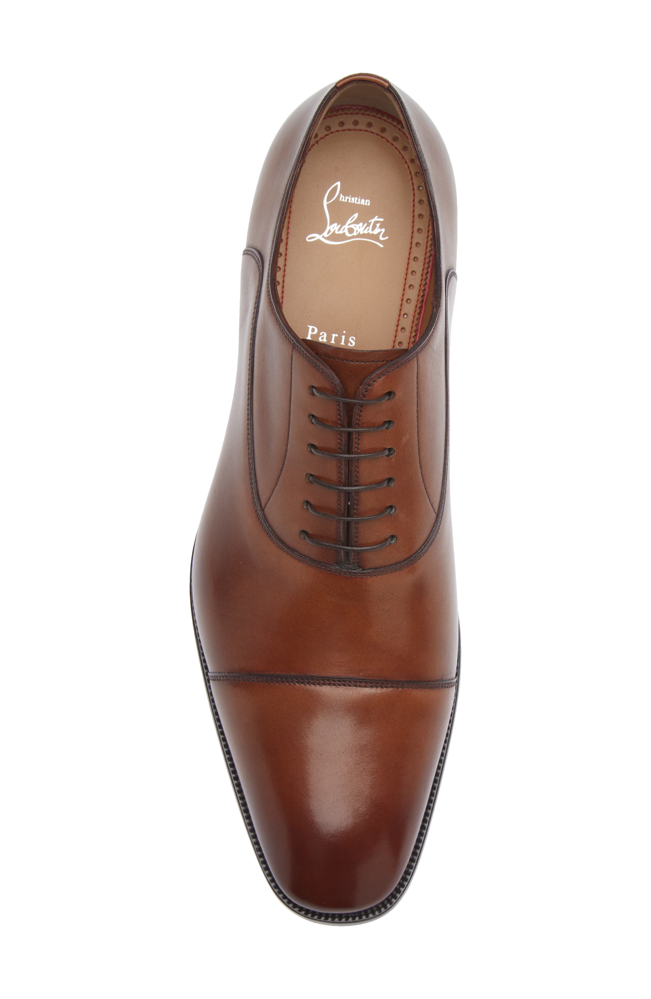 Christian Louboutin Greggory Cap Toe Oxford, Alternate, color, Havane