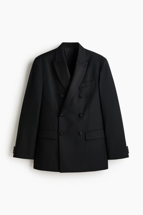 Relaxed Fit Wool-blend Tuxedo Jacket