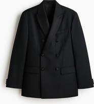 H&M Relaxed Fit Wool-blend Tuxedo Jacket