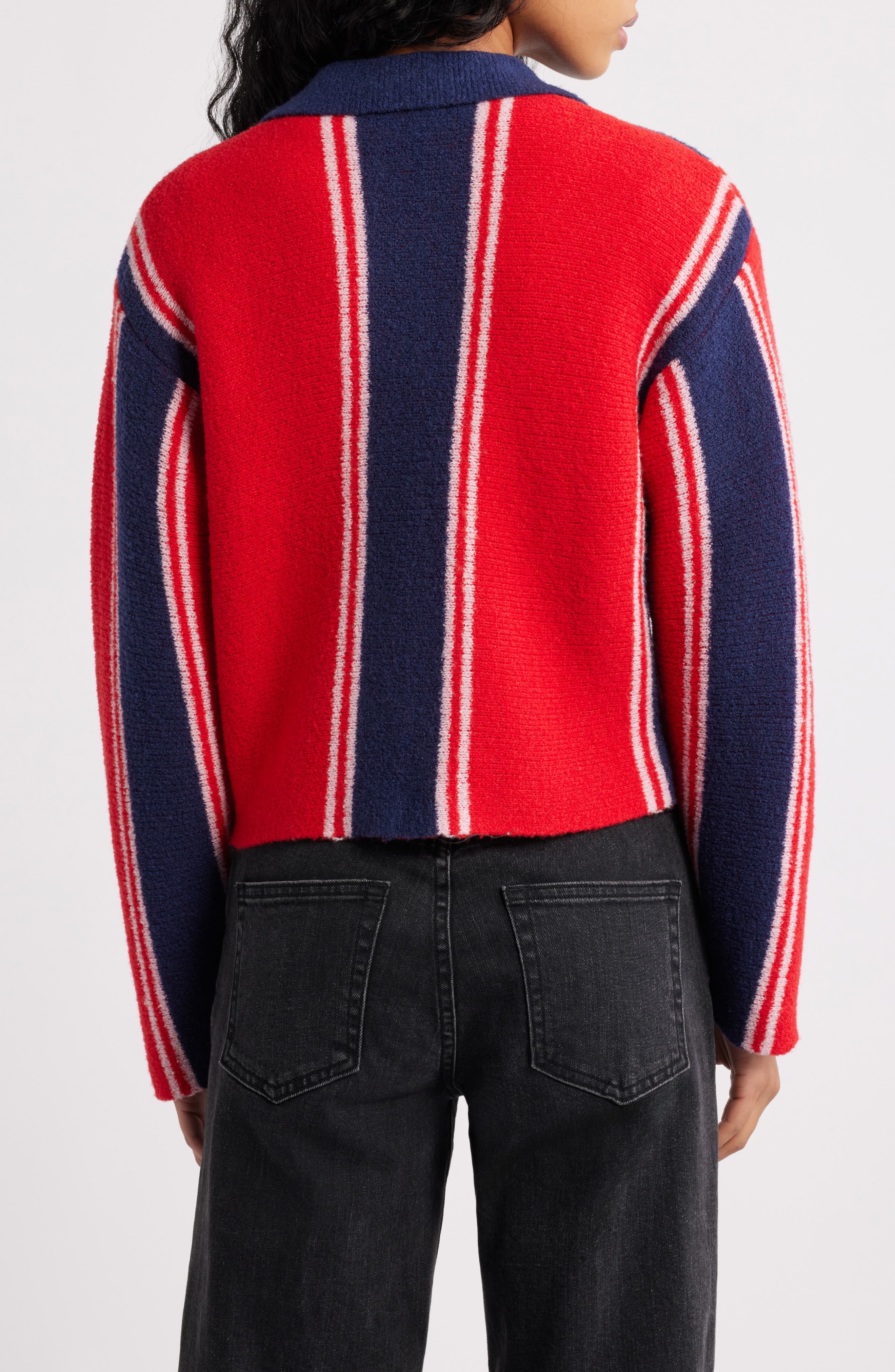 Bibi Stripe Reversible Wool Blend Cardigan - image 2