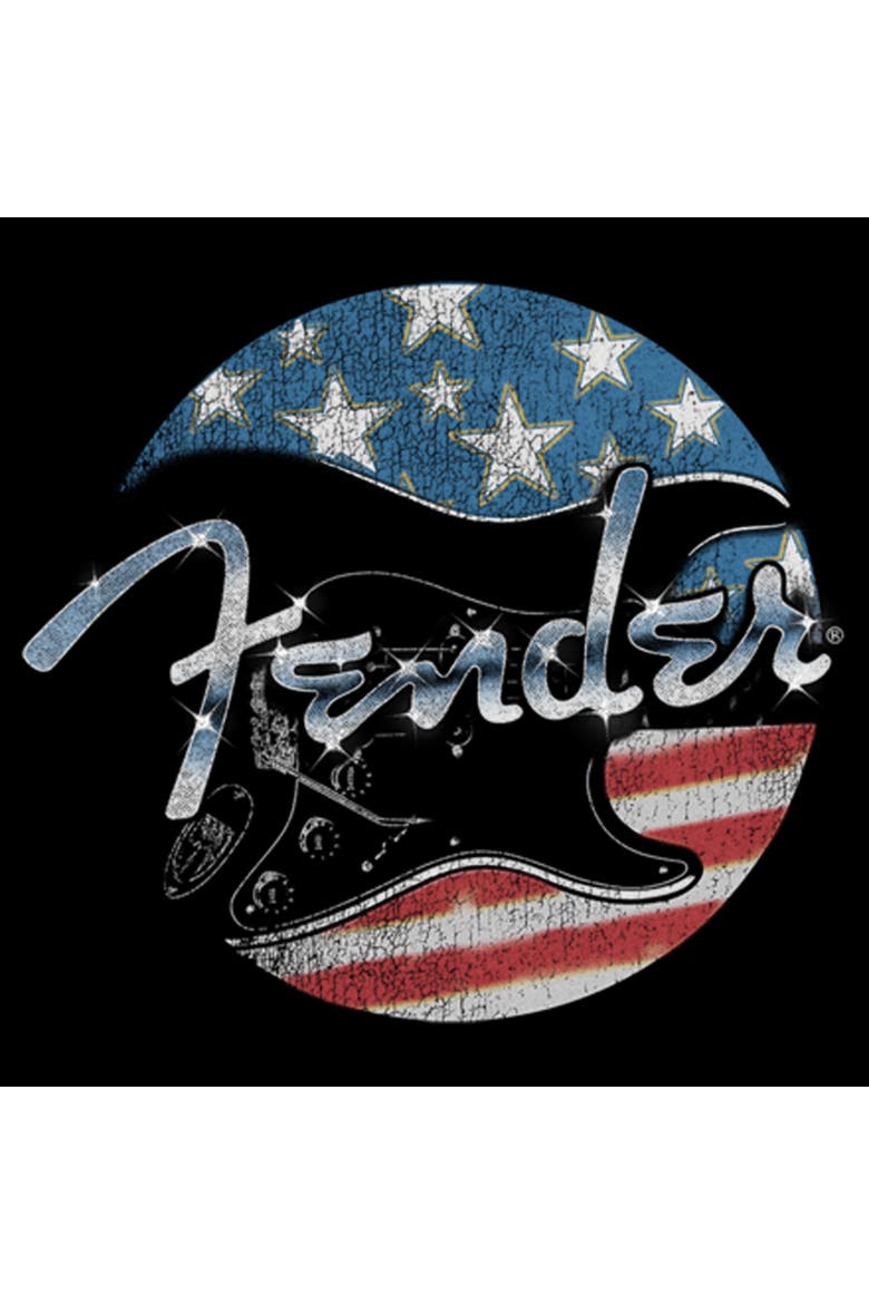 Men's Fender Distressed Black and White Flag Graphic T-Shirt, Alternate, color, Black - Circle Flag