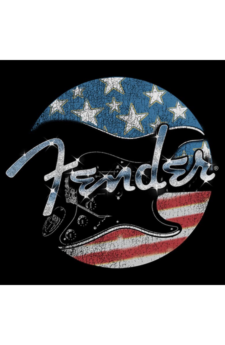 FENDER Men's Fender Distressed Black and White Flag  Graphic T-Shirt, Alternate, color, Black - Circle Flag