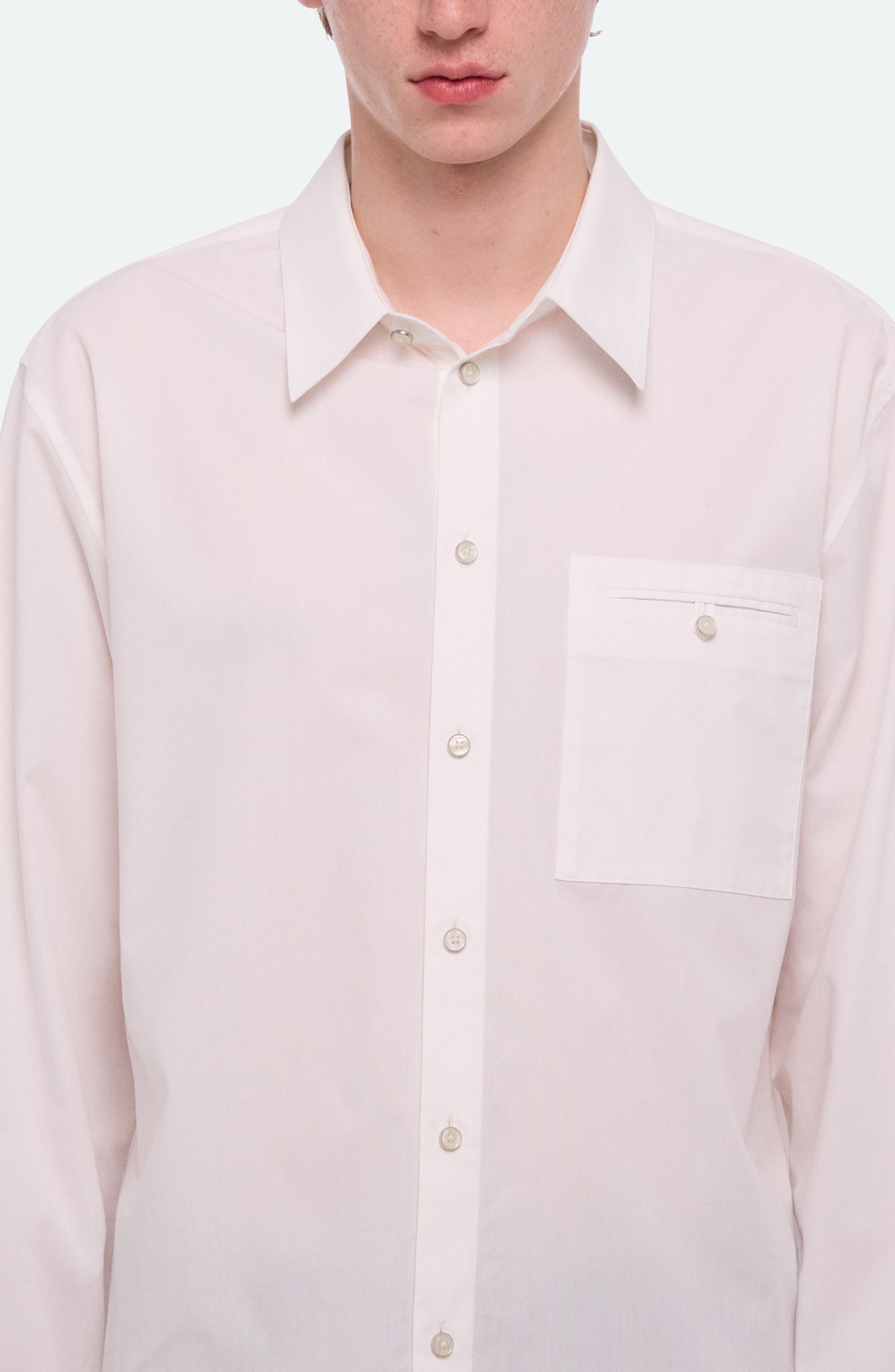 Relaxed Solid Cotton Button-Up Shirt - image 2