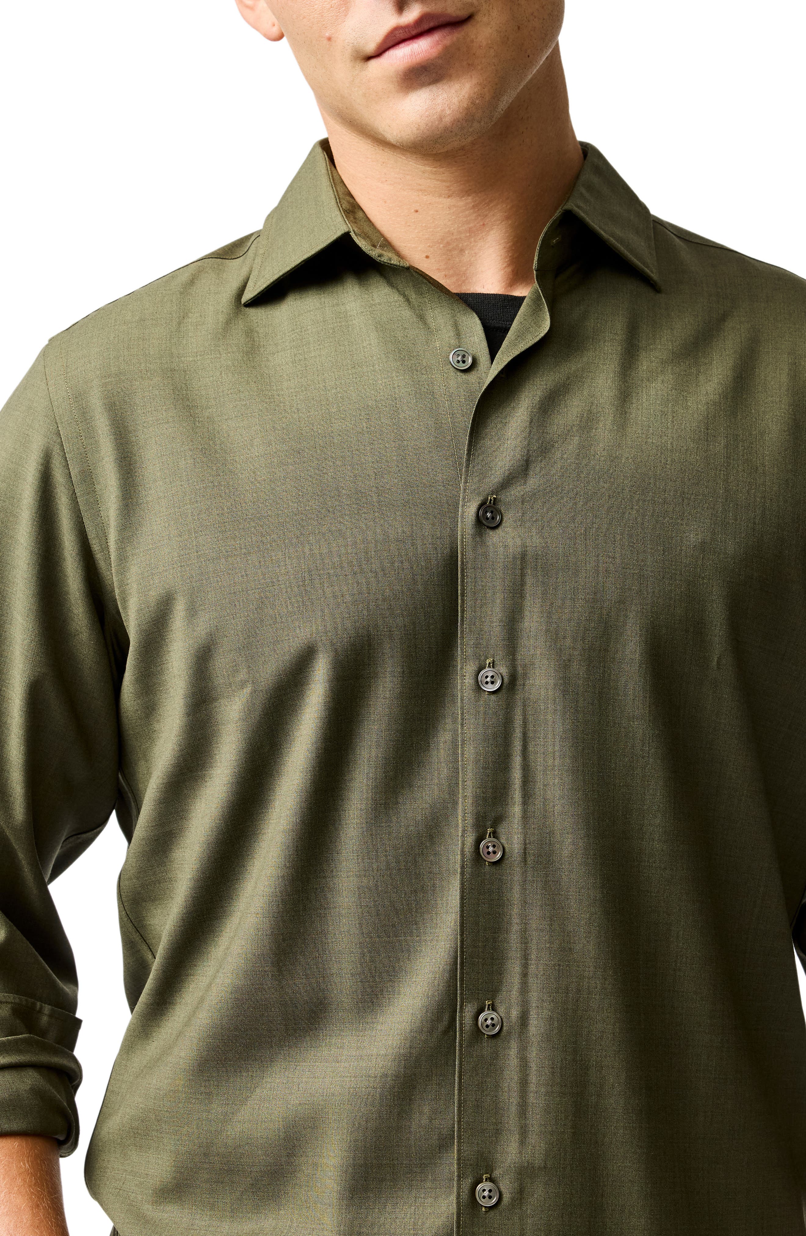 Esk Valley Wool Melange Button-Up Shirt - image 2