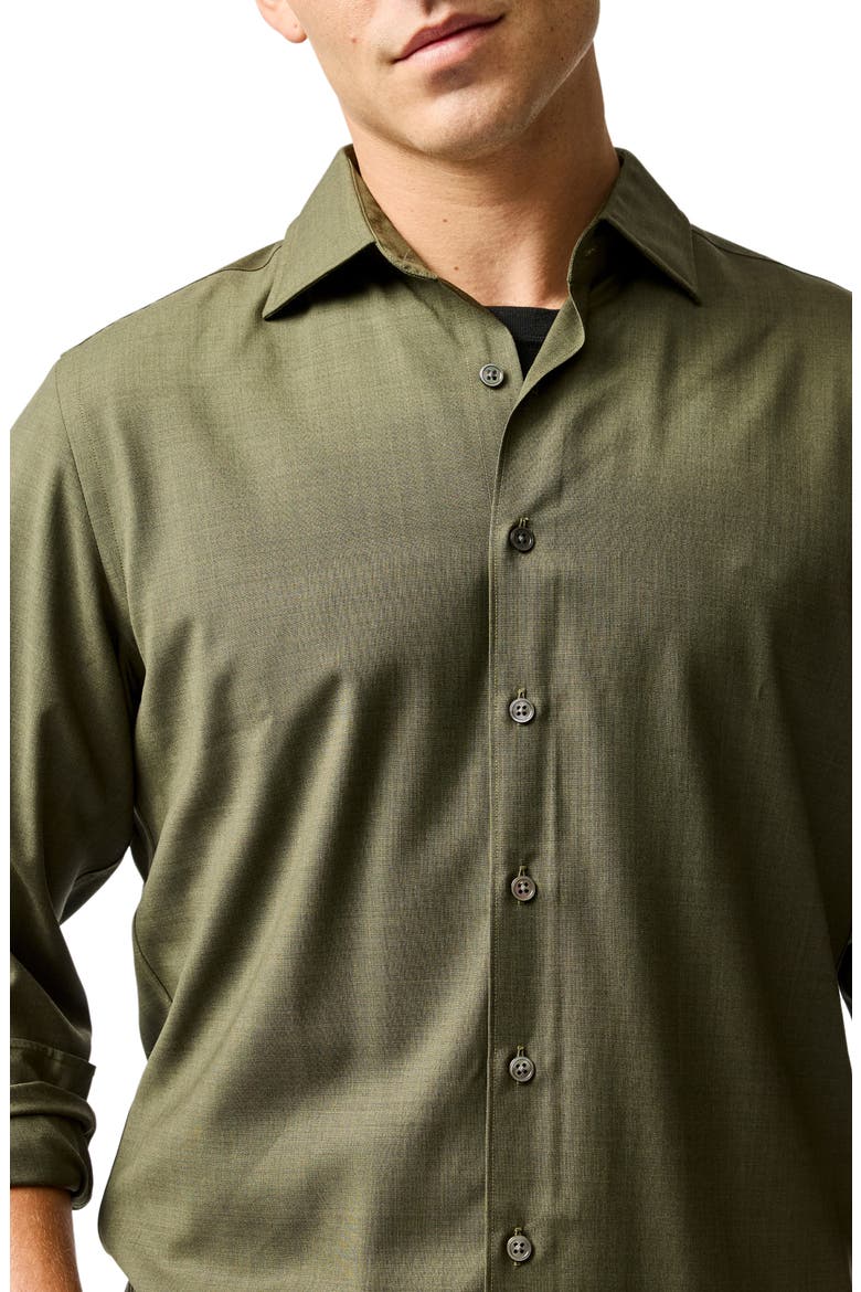 Esk Valley Wool Mélange Button-Up Shirt, Alternate, color, PINE