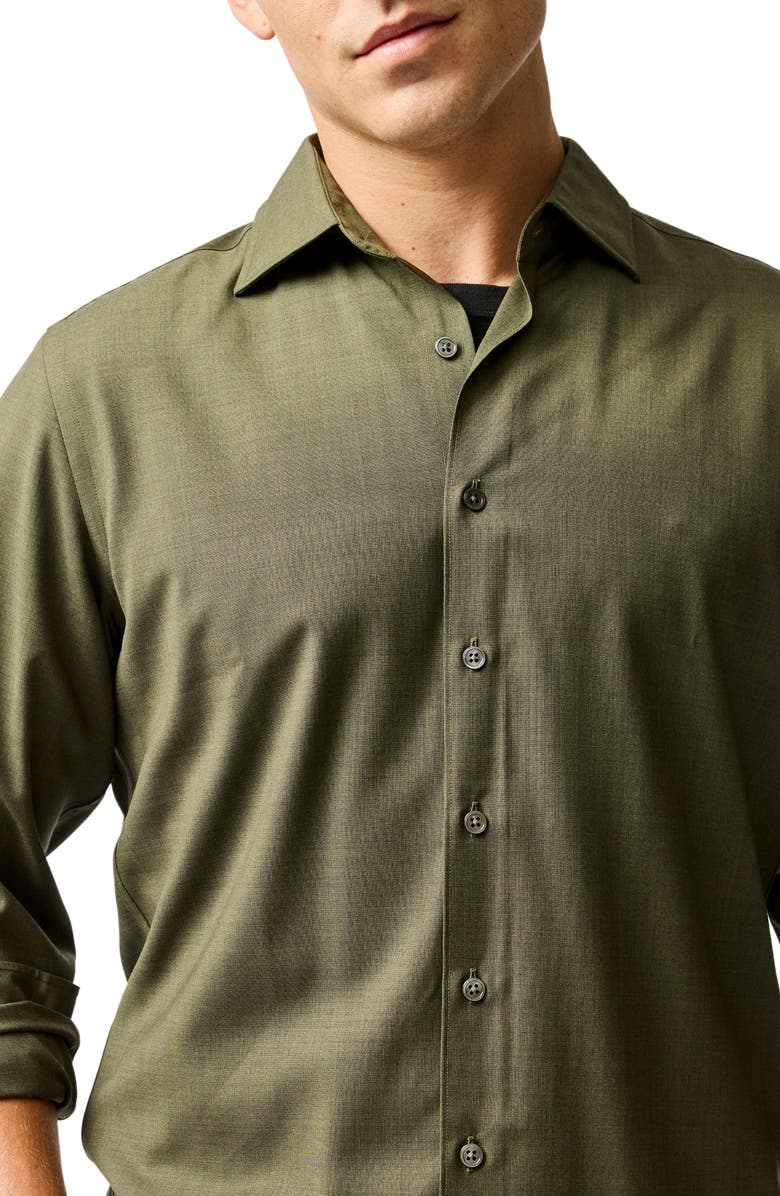 Rodd & Gunn Esk Valley Wool Mélange Button-Up Shirt, Alternate, color, Pine