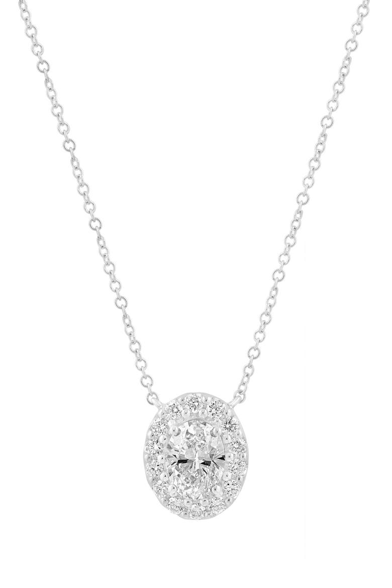 Lab-Grown Diamond Pendant Necklace, Main, color, SILVER