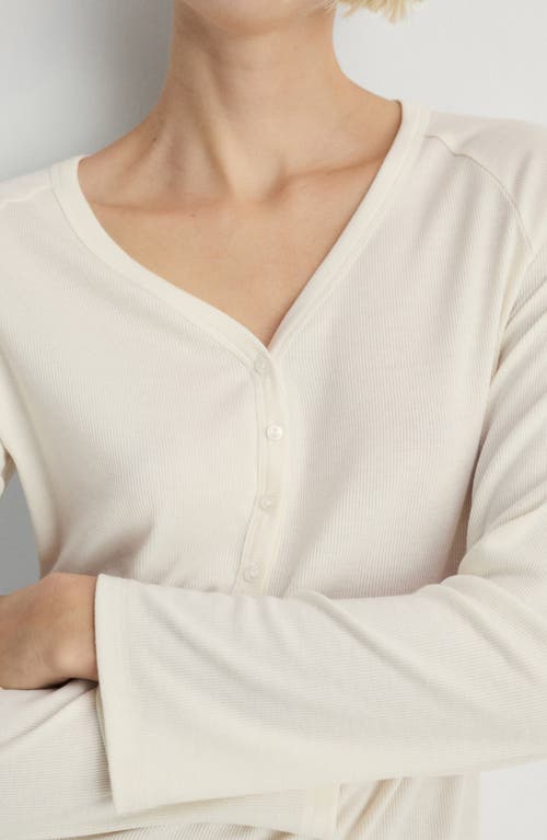Mango Rib Knit Nightgown In Vanilla