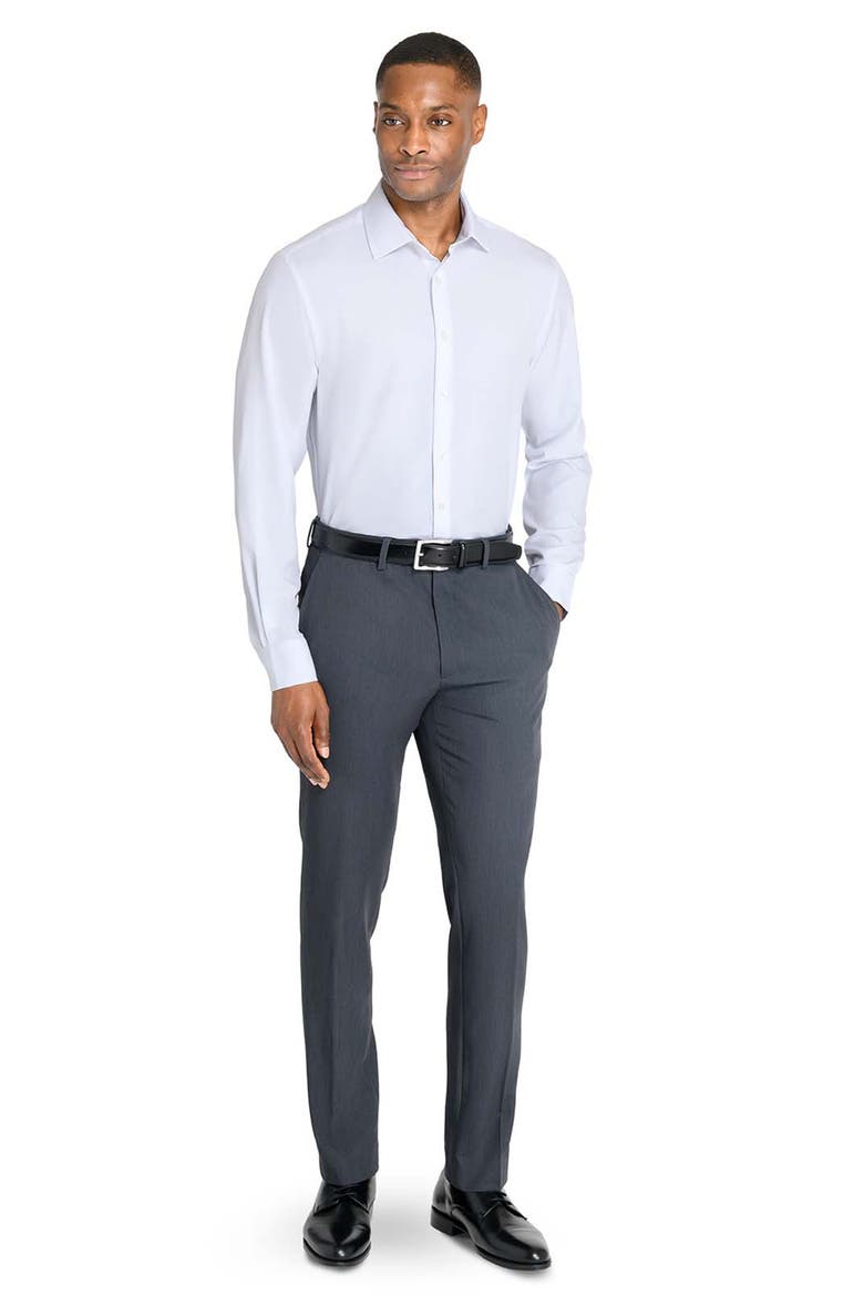 Slim Fit Solid Performance Dress Shirt, Alternate, color, WHITE