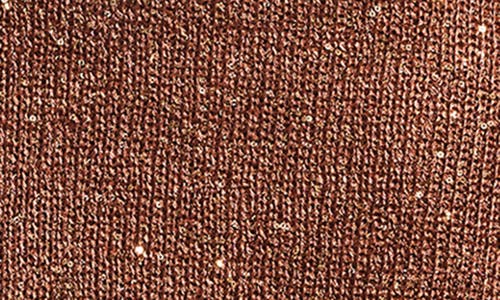 Isaac Mizrahi New York Sequin Mock Neck Sweater Dress In Brown