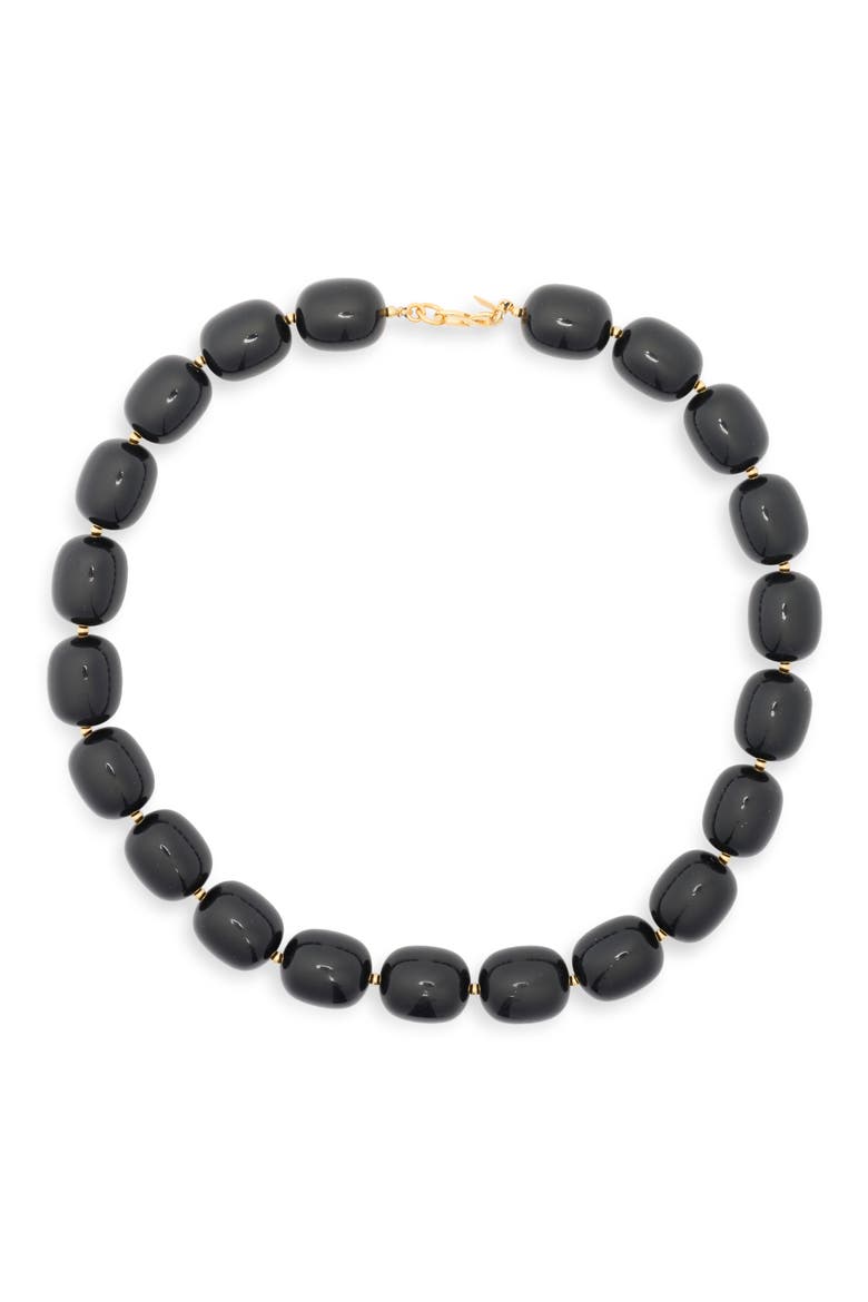 Black Bead Necklace, Main, color, BLACK