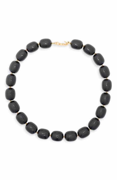 Kenneth Jay Lane Black Bead Necklace