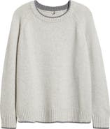 MARGARET O'LEARY Mendocino Tipped Cashmere Crewneck Sweater