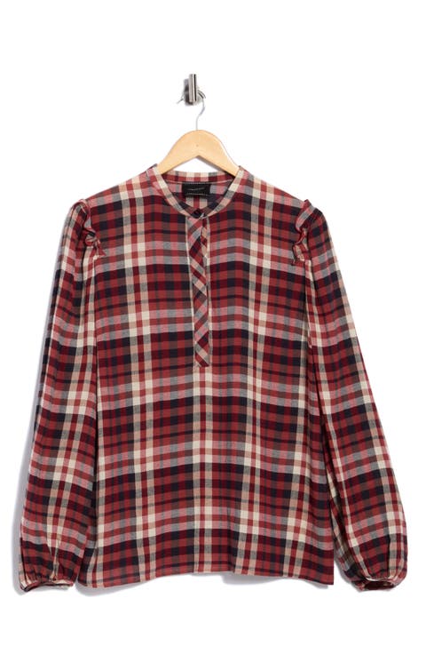 Ruffle Shoulder Long Sleeve Blouse
