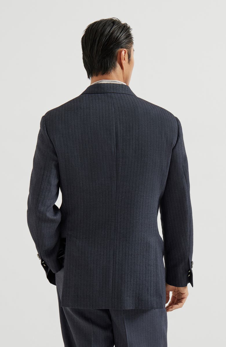Brunello Cucinelli Chevron blazer, Alternate, color, Navy Blue