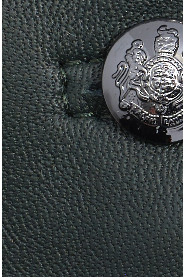 Two-Button Touchscreen Leather Gloves, Alternate, color, FOREST GREEN