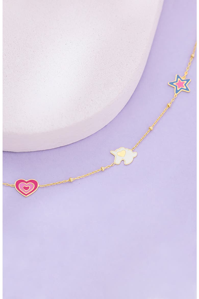 14k Enamel Unicorn Power Bracelet, Alternate, color, Multi-Color