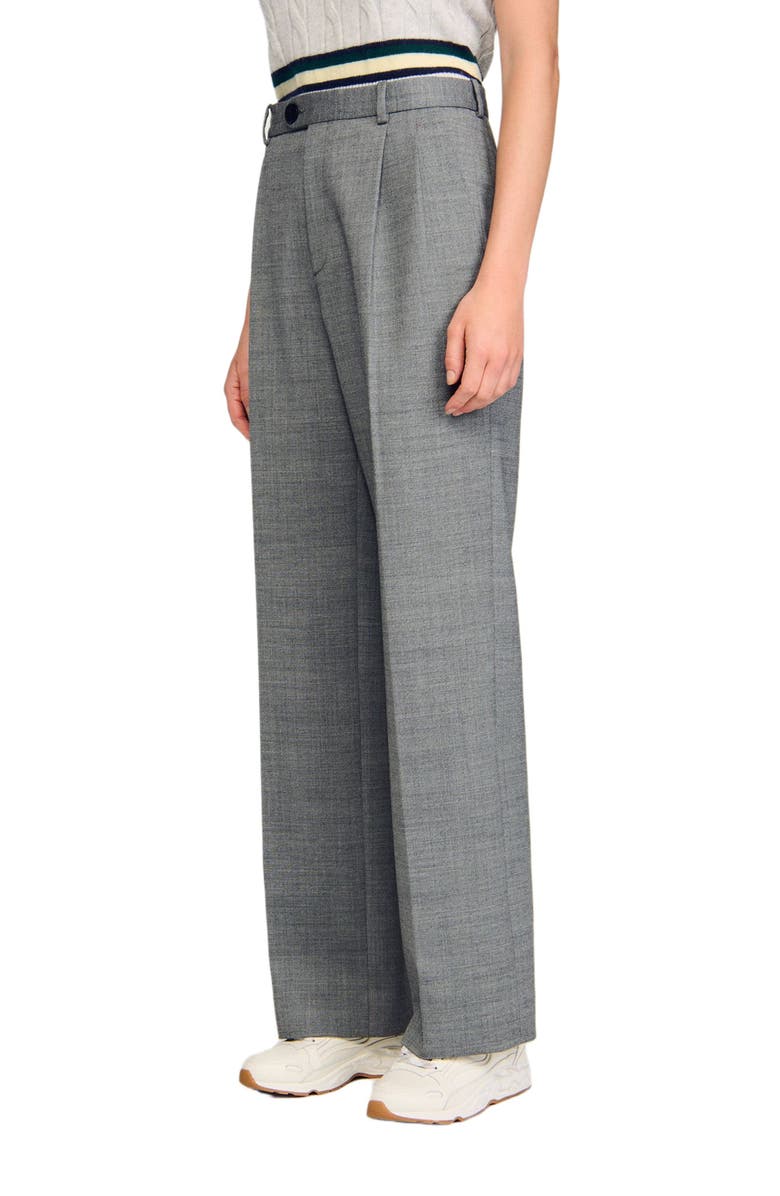 SANDRO Straight-leg trousers, Alternate, color, Grey