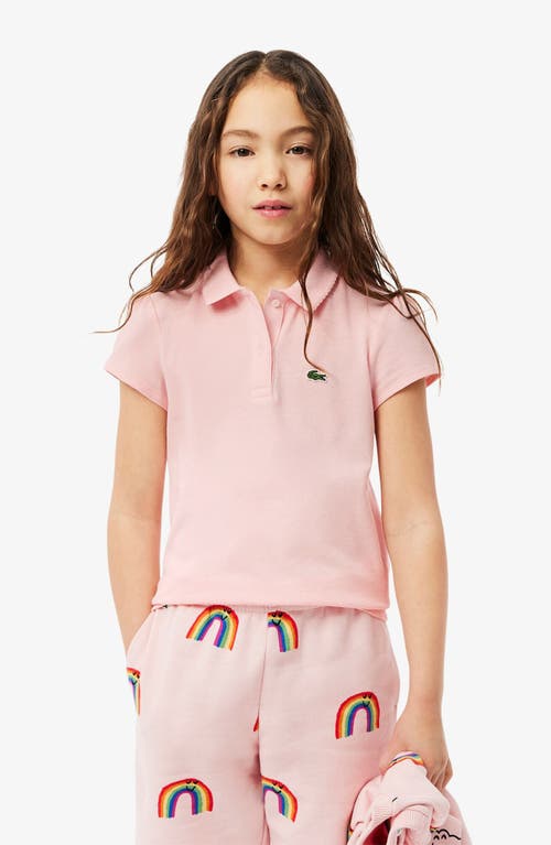Lacoste Kids' Organic Cotton Piqué Polo In Pink