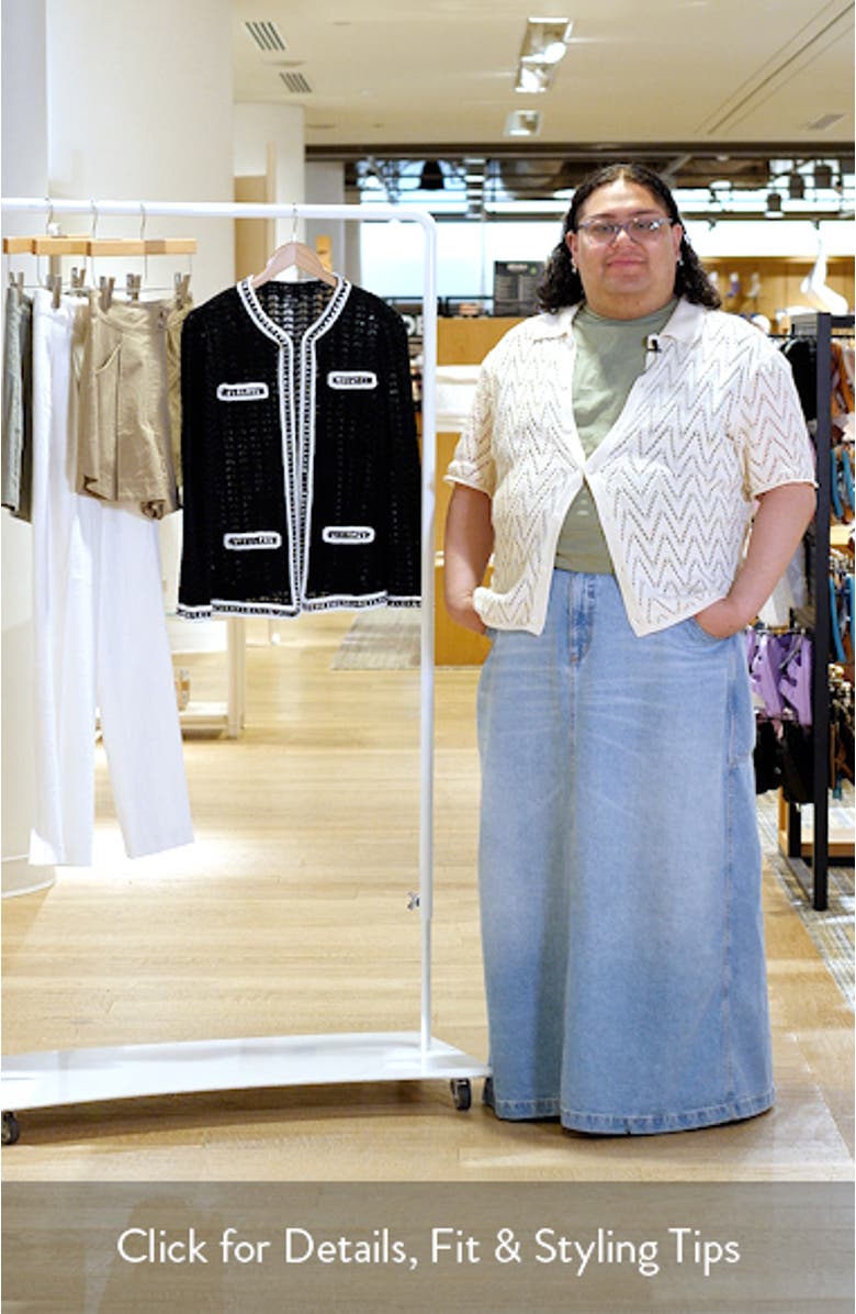 Heritage Chain Trim Pointelle Knit Jacket, sales video thumbnail