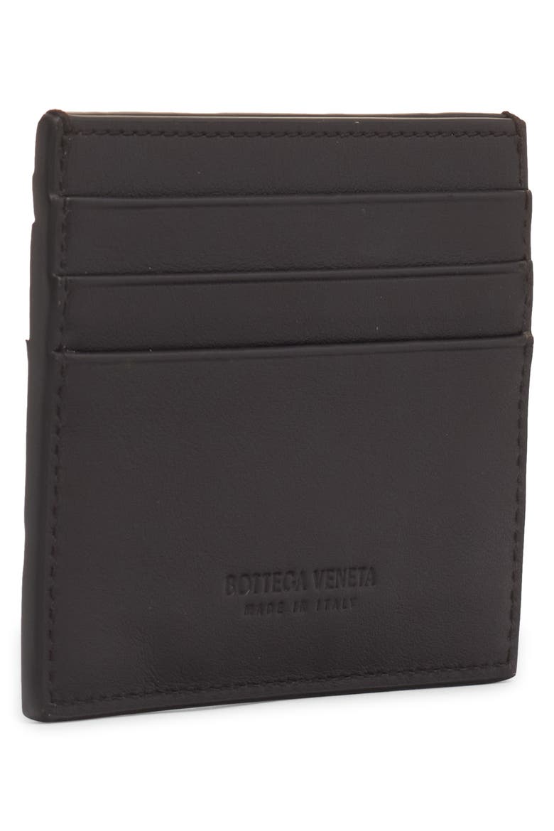 Intrecciato Leather Card Case, Alternate, color, 2145 FONDANT-SILVER