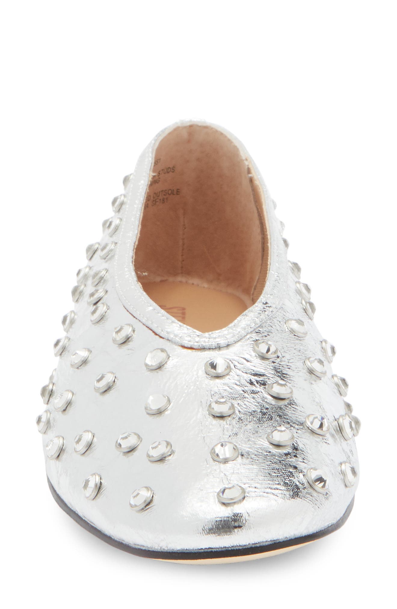 Steve Madden Leni Rhinestone Embellished Flat, Alternate, color, Silver