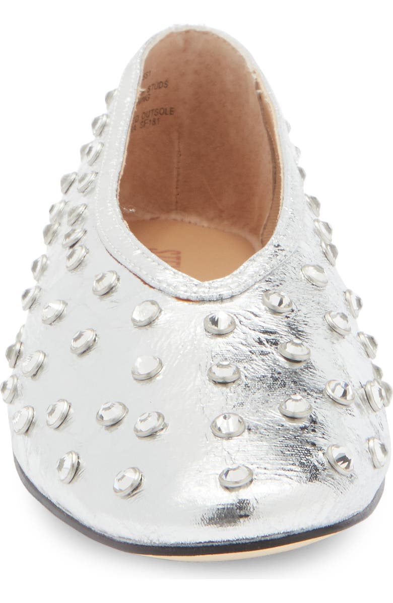 Steve Madden Leni Rhinestone Embellished Flat, Alternate, color, Silver