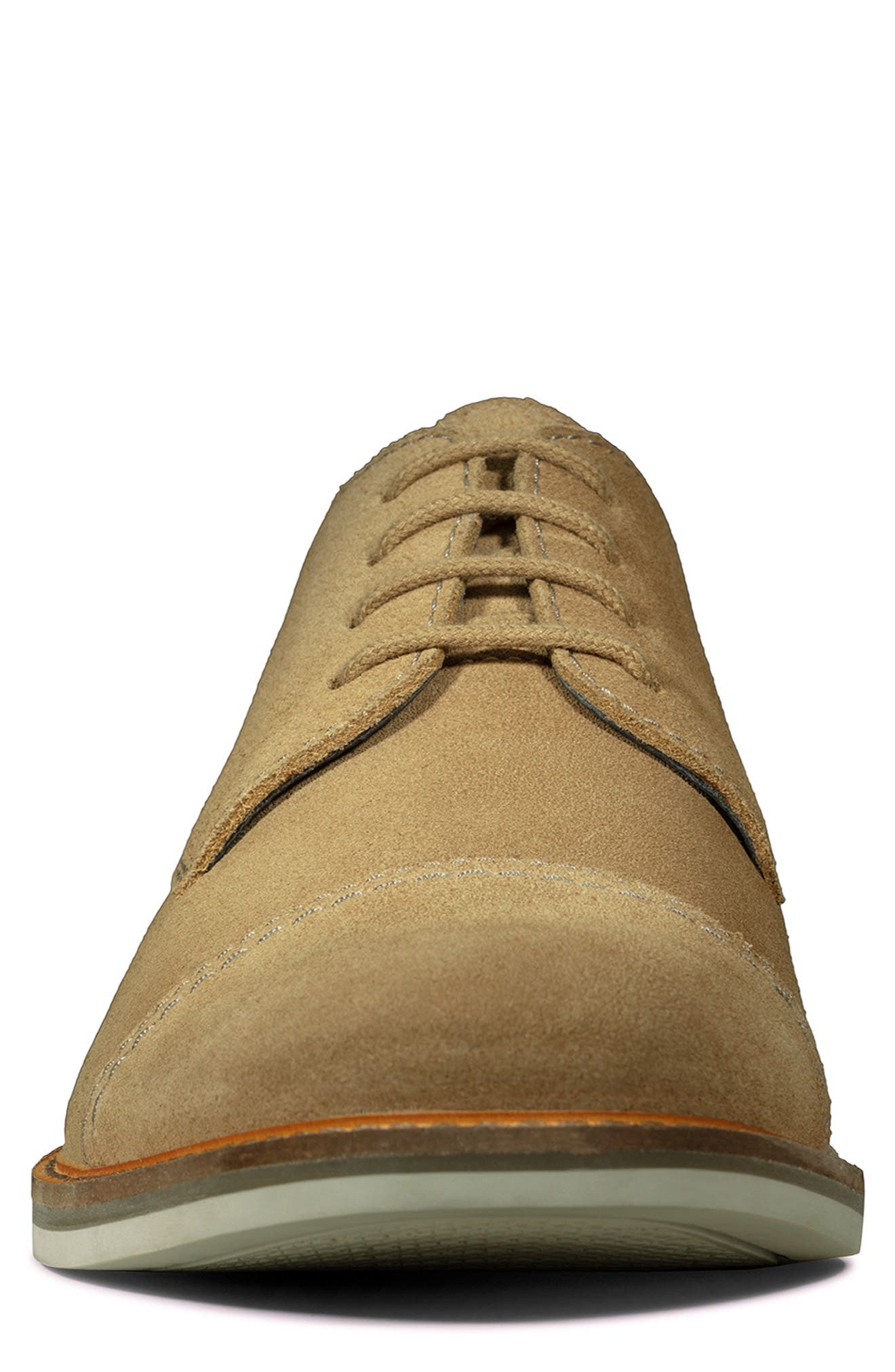 Atticus Plain Toe Derby, Alternate, color, DARK SAND SUEDE
