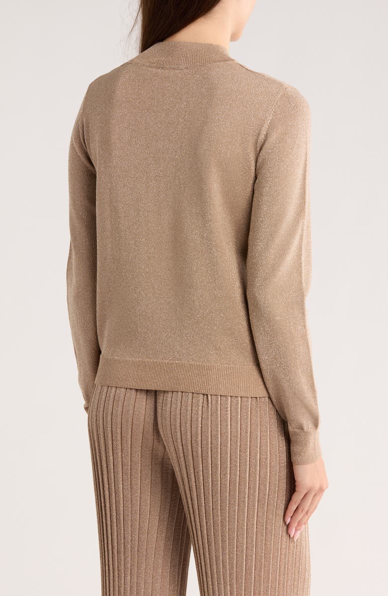 T Tahari Metallic Mock Neck Sweater, Alternate, color,