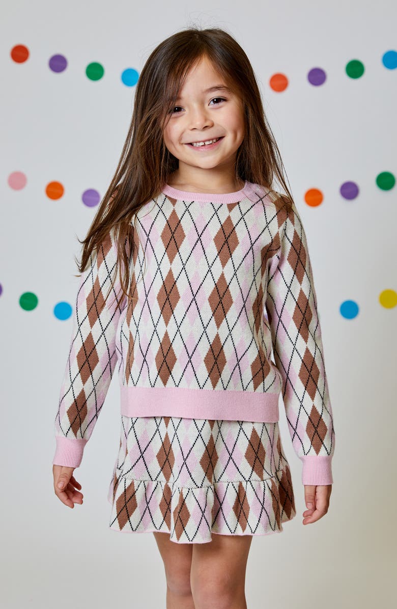 Design History Argyle Sweater & Skirt, Alternate, color, Misty Mauve