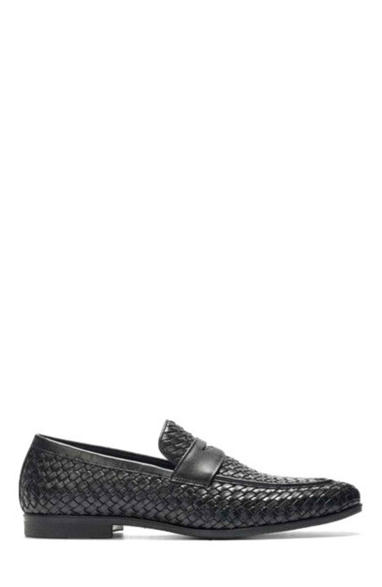 A. Veer Cairo Woven Loafer, Main, color, Black Leather