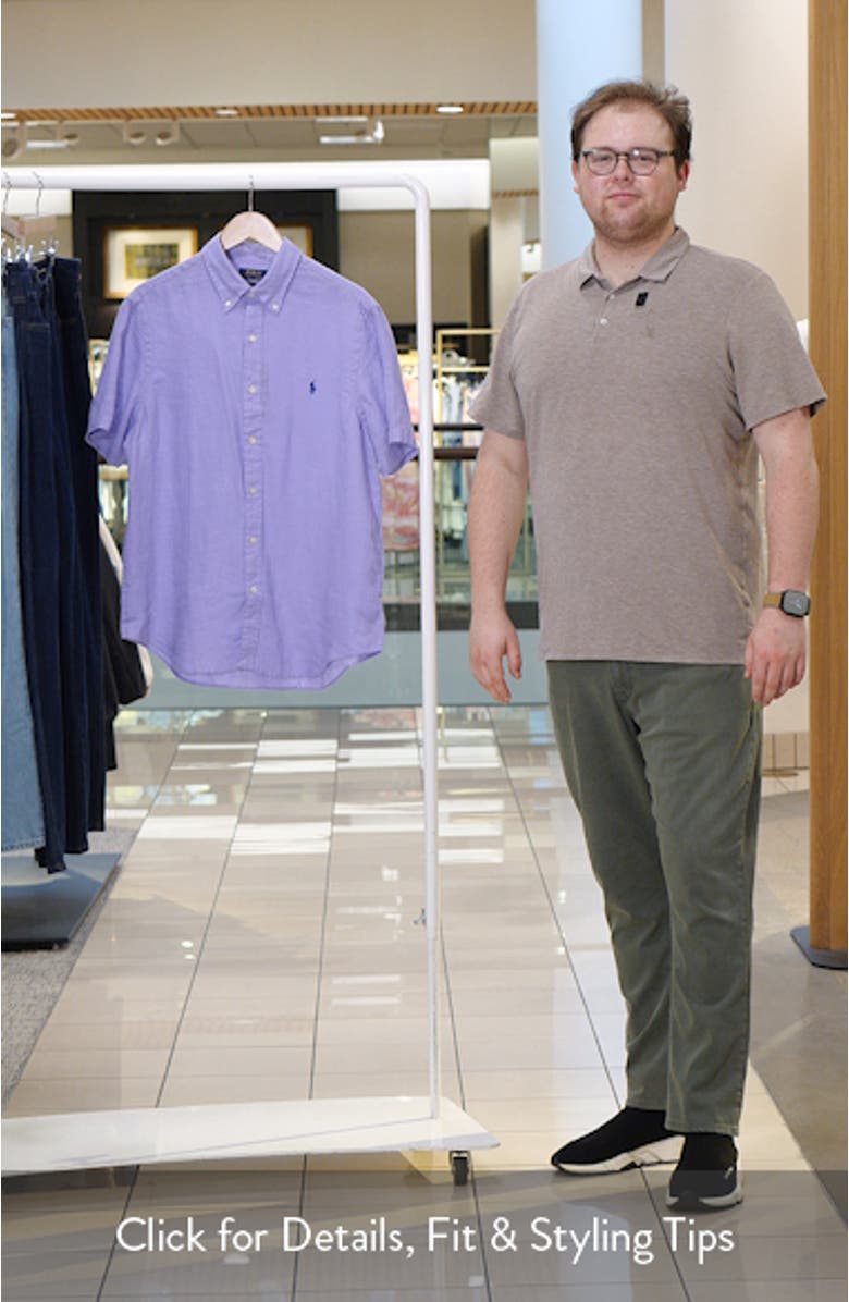 Classic Fit Short Sleeve Linen Button-Down Shirt, sales video thumbnail