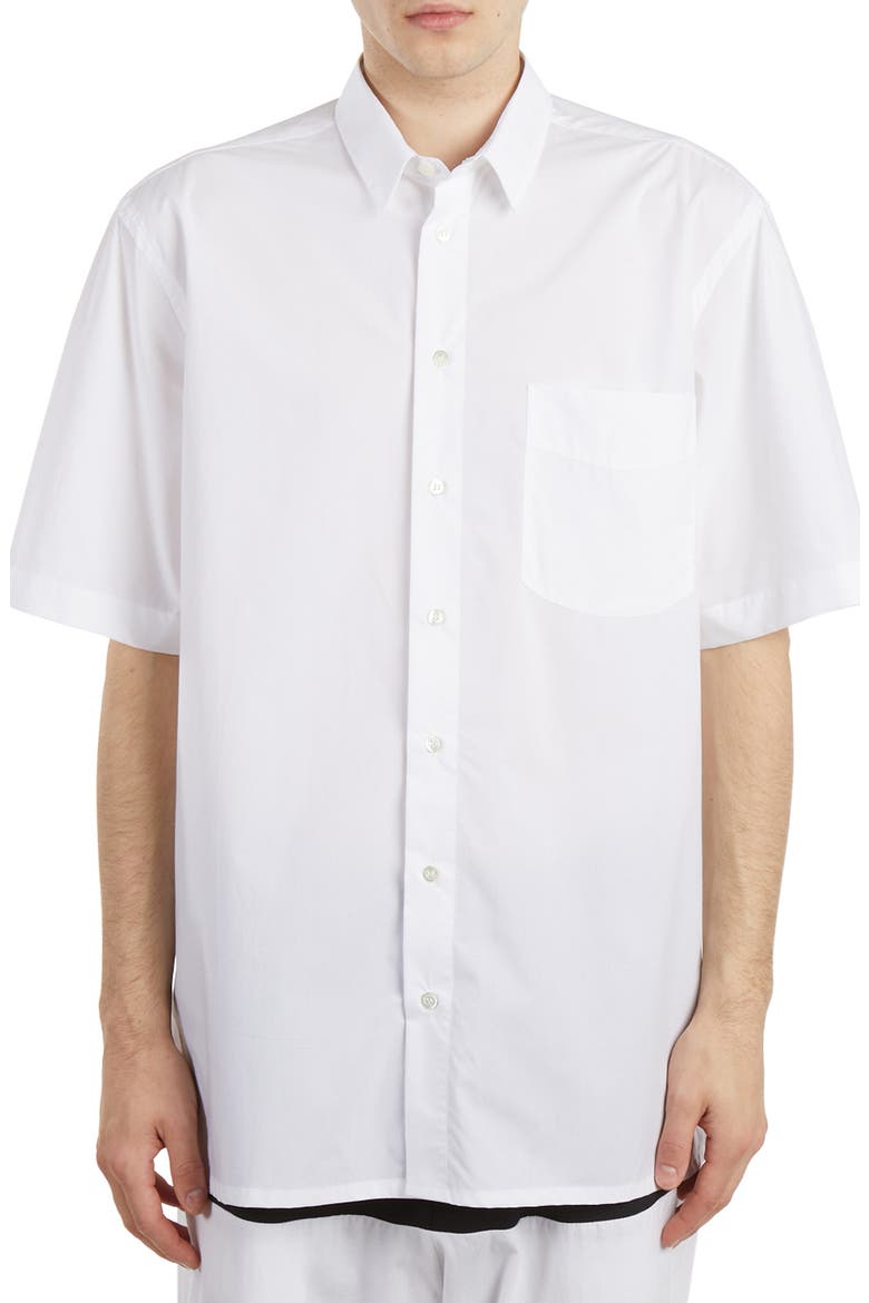Graphic Oversize Cotton Shirt, Main, color, WHITE10
