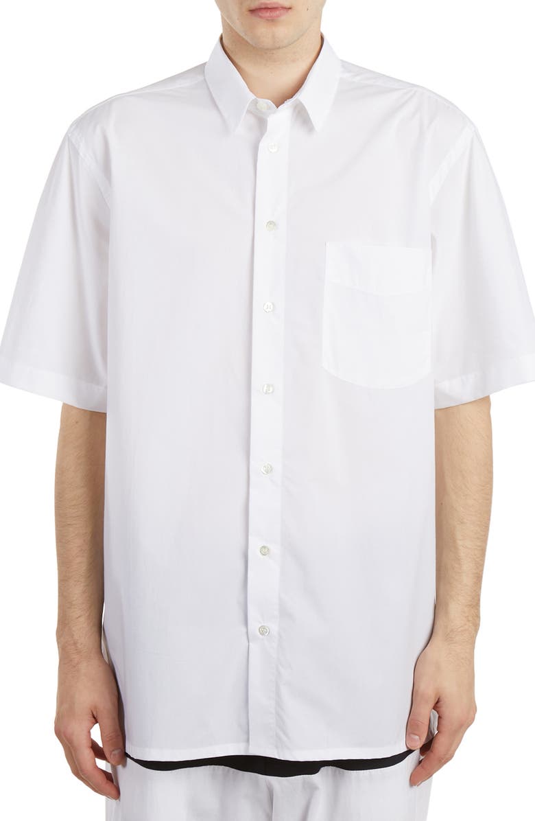 Raf Simons Graphic Oversize Cotton Shirt, Main, color, 