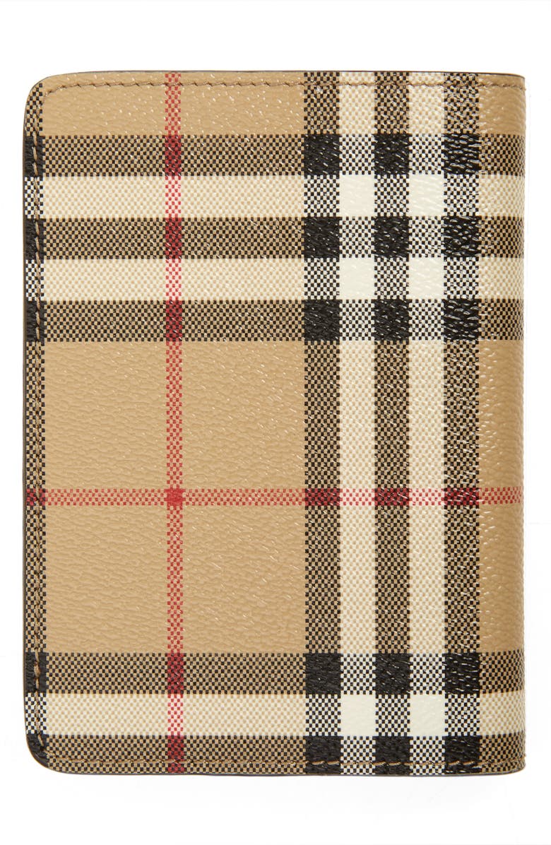 Burberry Vintage Check Coated Canvas & Leather Passport Wallet, Alternate, color,