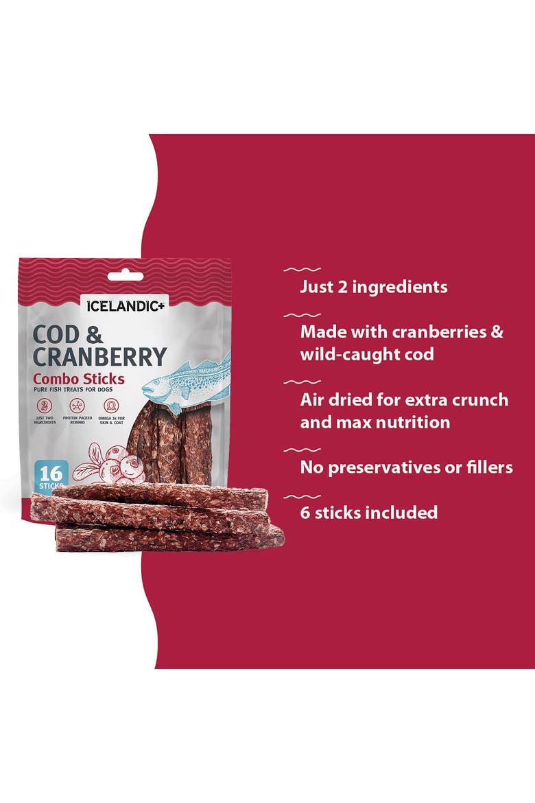 16 Count Cod & Cranberry Dog Treats, Alternate, color, Multicolored