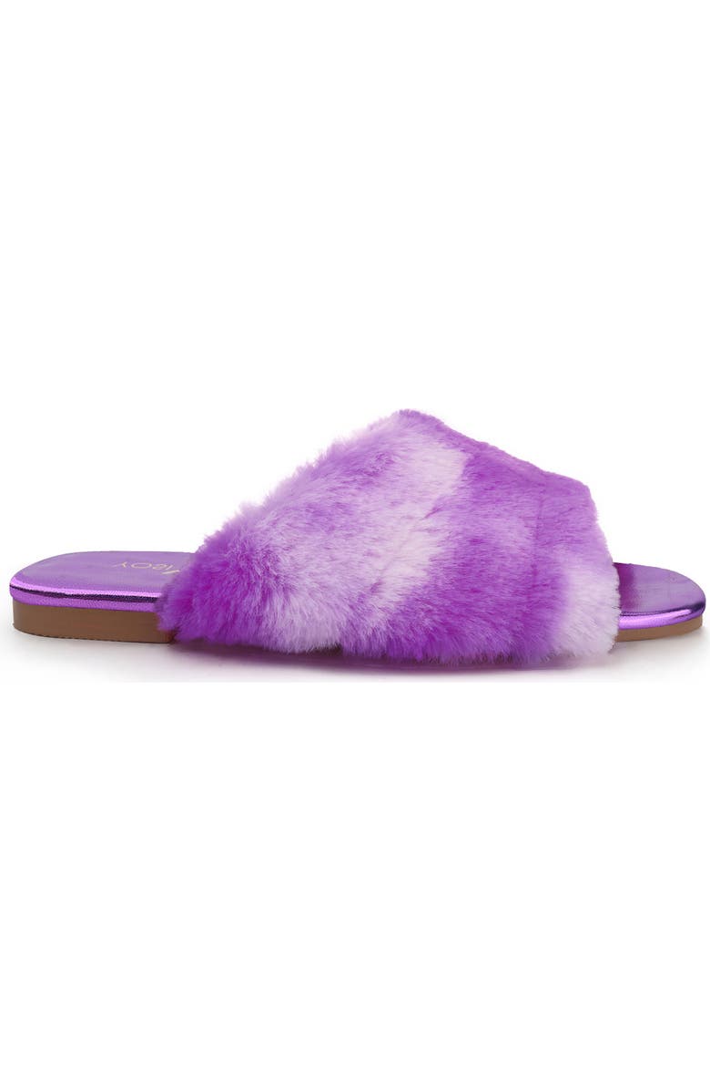 Yosi Samra Kids' Miss Nora Faux Fur Slide, Alternate, color, Purple