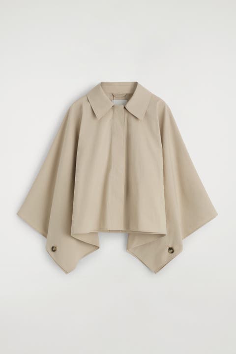 Cropped Trench Coat Cape