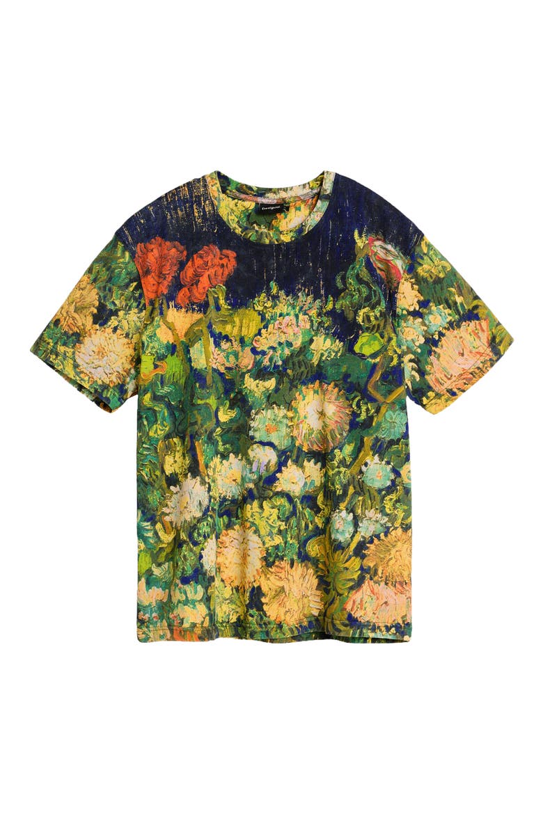 Floral Graphic T-Shirt, Alternate, color, DARK BLUE