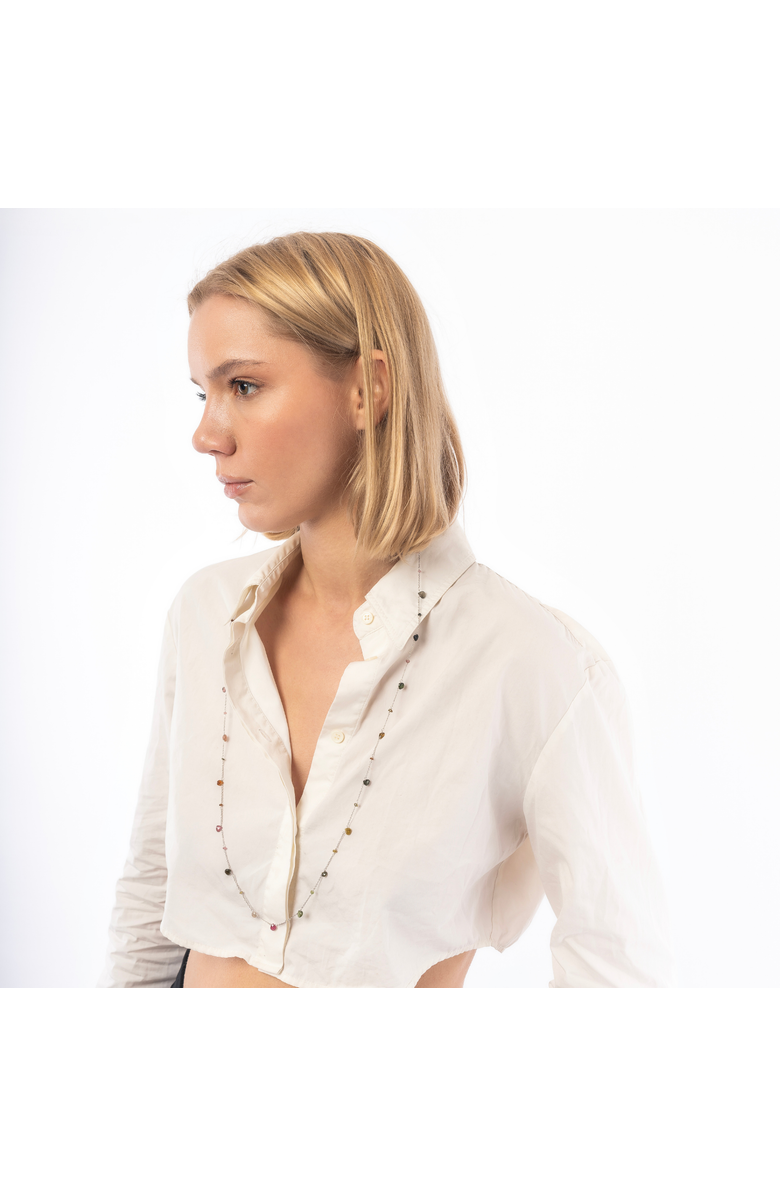 Spero London Sterling Silver Fine Tourmaline Long Necklace, Alternate, color, Silver