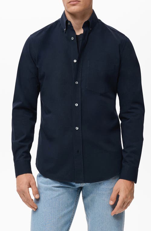 Mango Regular Fit Button Down Shirt In Blue