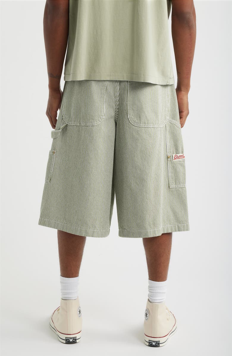 Elwood Field Pinstripe Denim Shorts, Alternate, color, Green Pinstripe