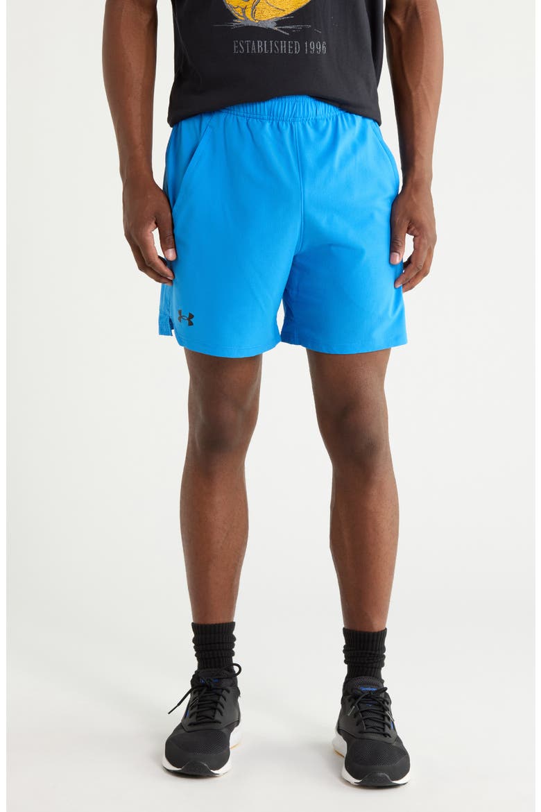 UA Vanish Woven 6-Inch Athletic Shorts, Main, color, 402 BLUE ATLANTIS