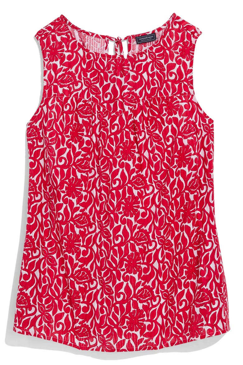 Lynn Print Sleeveless Top, Alternate, color, LIGHTHOUSE RED LEILA