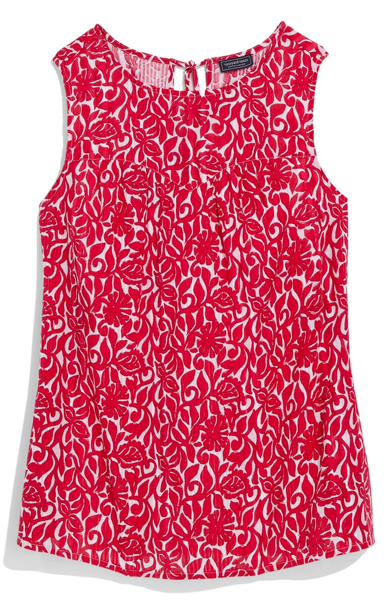 vineyard vines Lynn Print Sleeveless Top, Alternate, color, Lighthouse Red Leila