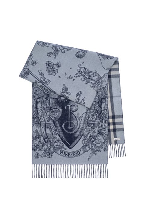 Reversible Etched Knight Cashmere Scarf