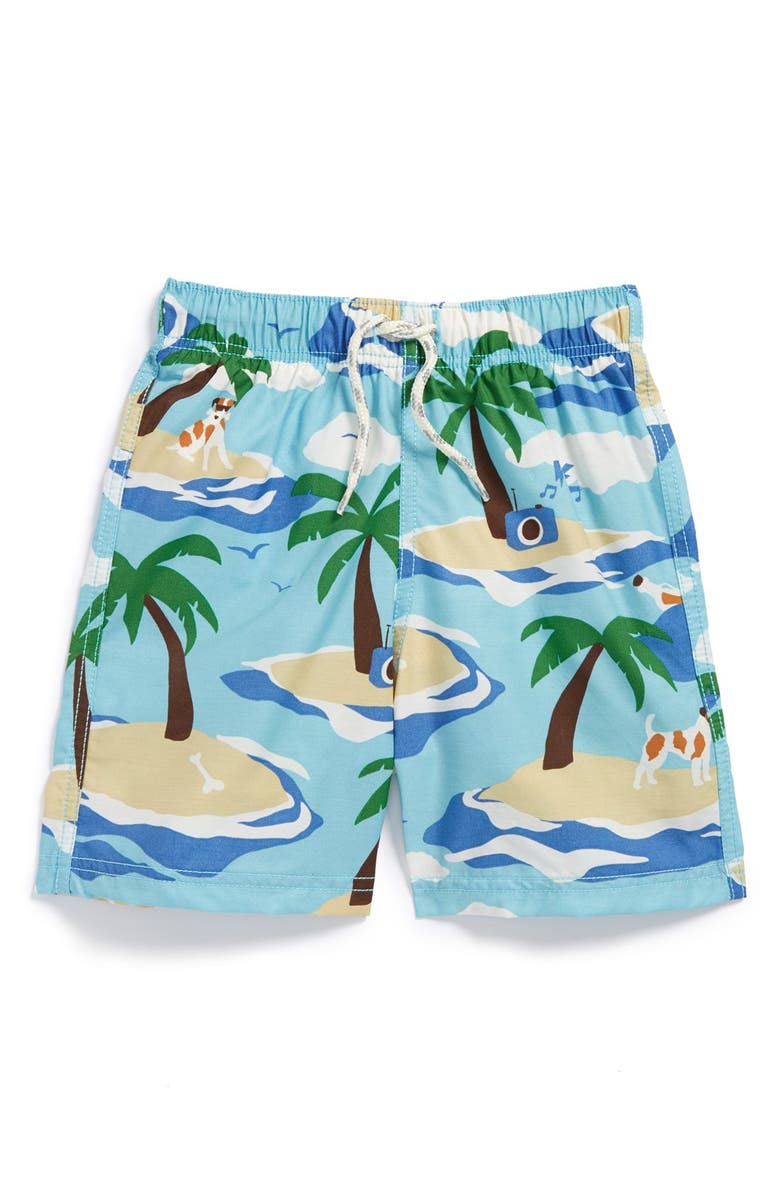 Mini Boden Swim Trunks, Main, color, 